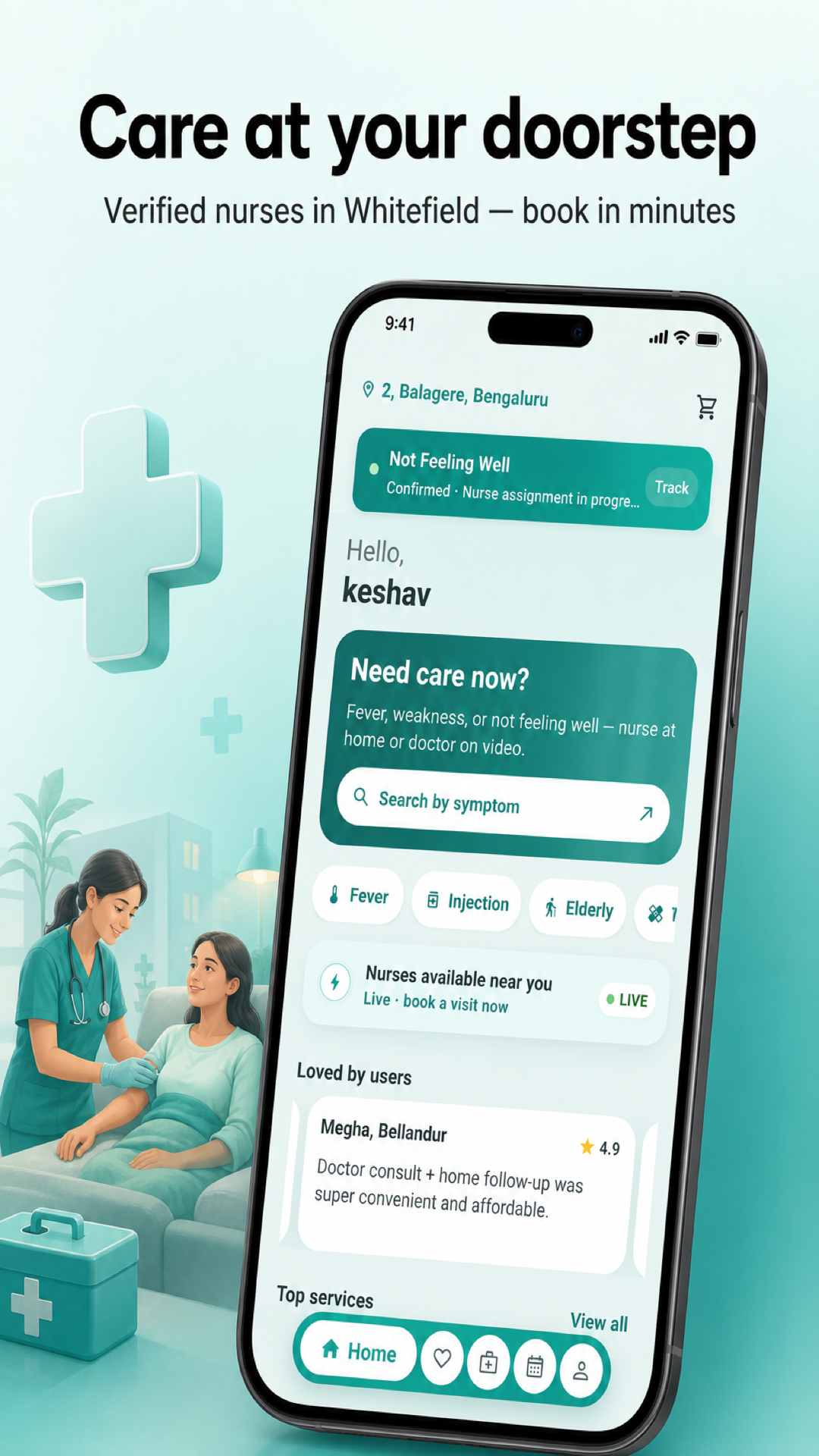 ExpressAid care at home screen